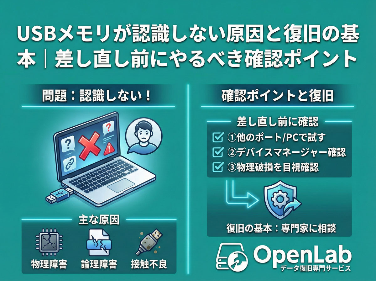 USBメモリが認識しない原因と復旧の基本｜差し直し前にやるべき確認ポイント