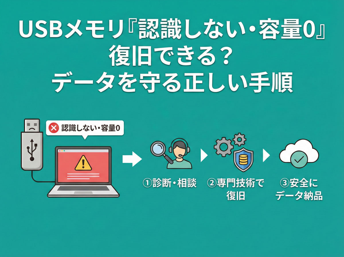 USBメモリ「認識しない・容量0」復旧できる？データを守る正しい手順