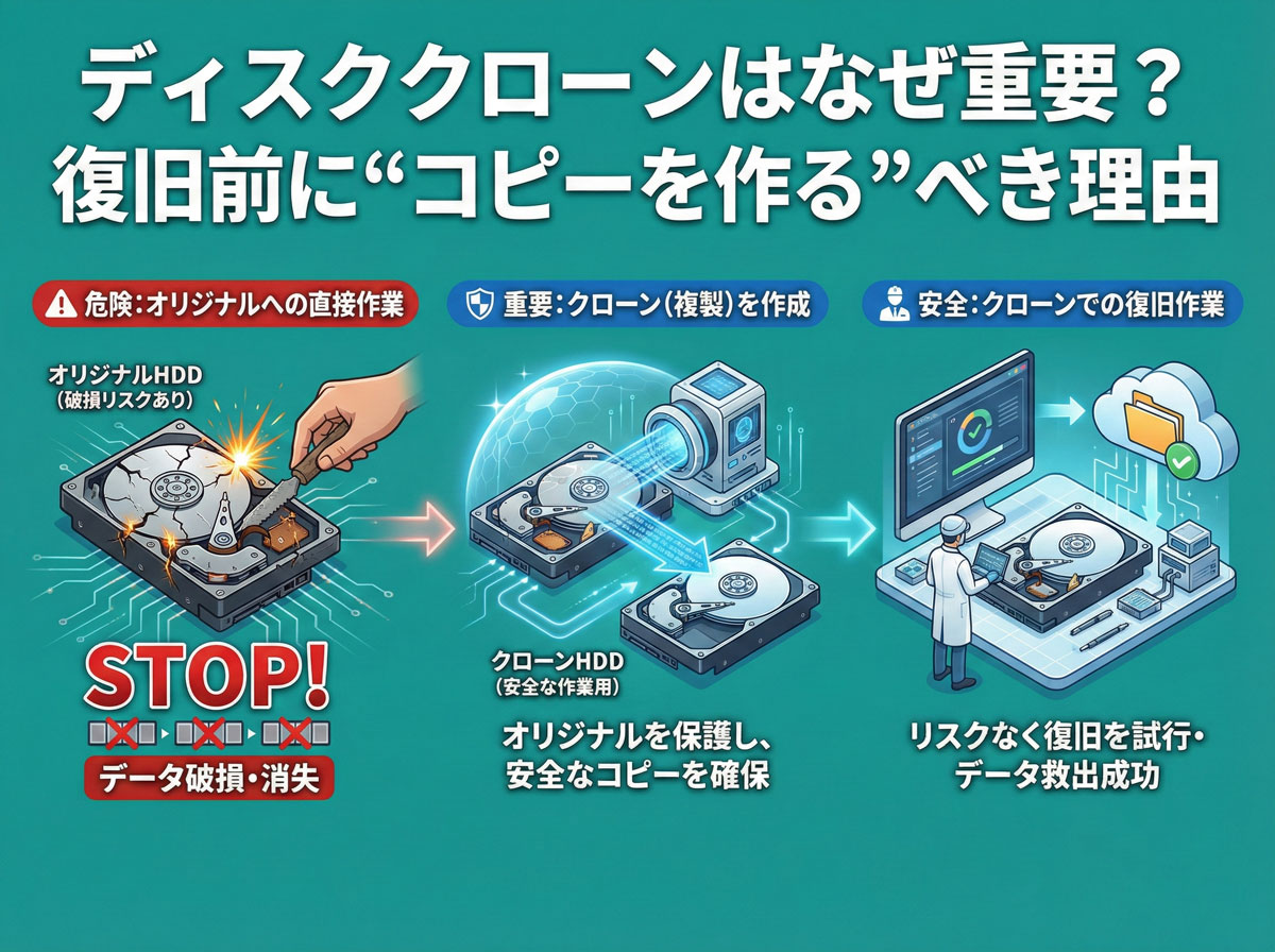 ディスククローンはなぜ重要？復旧前に“コピーを作る”べき理由