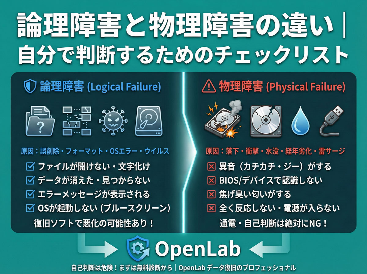 論理障害と物理障害の違い｜自分で判断するためのチェックリスト