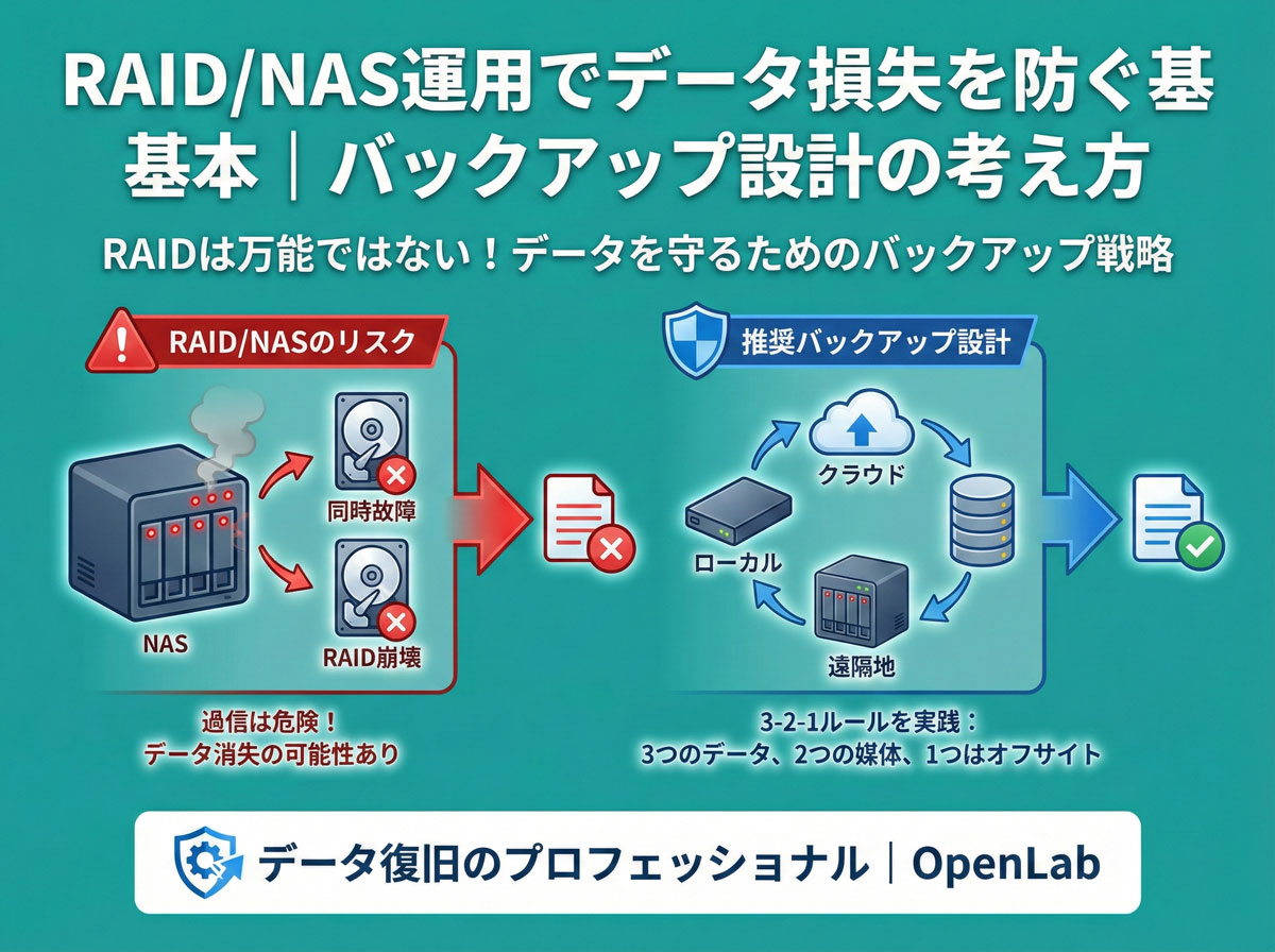 RAIDはバックアップではない!NAS運用でデータ損失を防ぐ「3-2-1ルール」と正しい設計