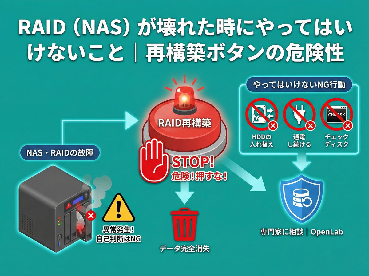RAID（NAS）が壊れた時にやってはいけないこと｜再構築ボタンの危険性