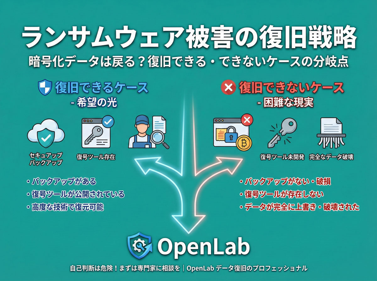 ランサムウェア被害の復旧戦略|暗号化データは戻る?復旧できる・できないケースの分岐点