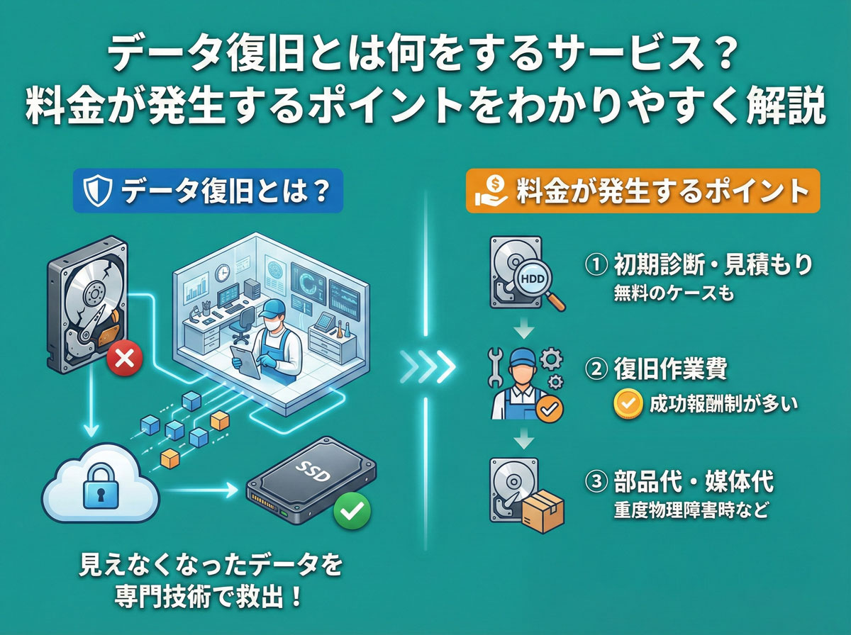 データ復旧とは何をするサービス？料金が発生するポイントをわかりやすく解説