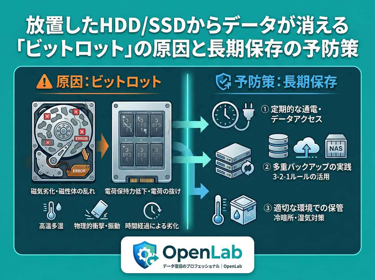 放置したHDD/SSDからデータが消える「ビットロット」の原因と長期保存の予防策