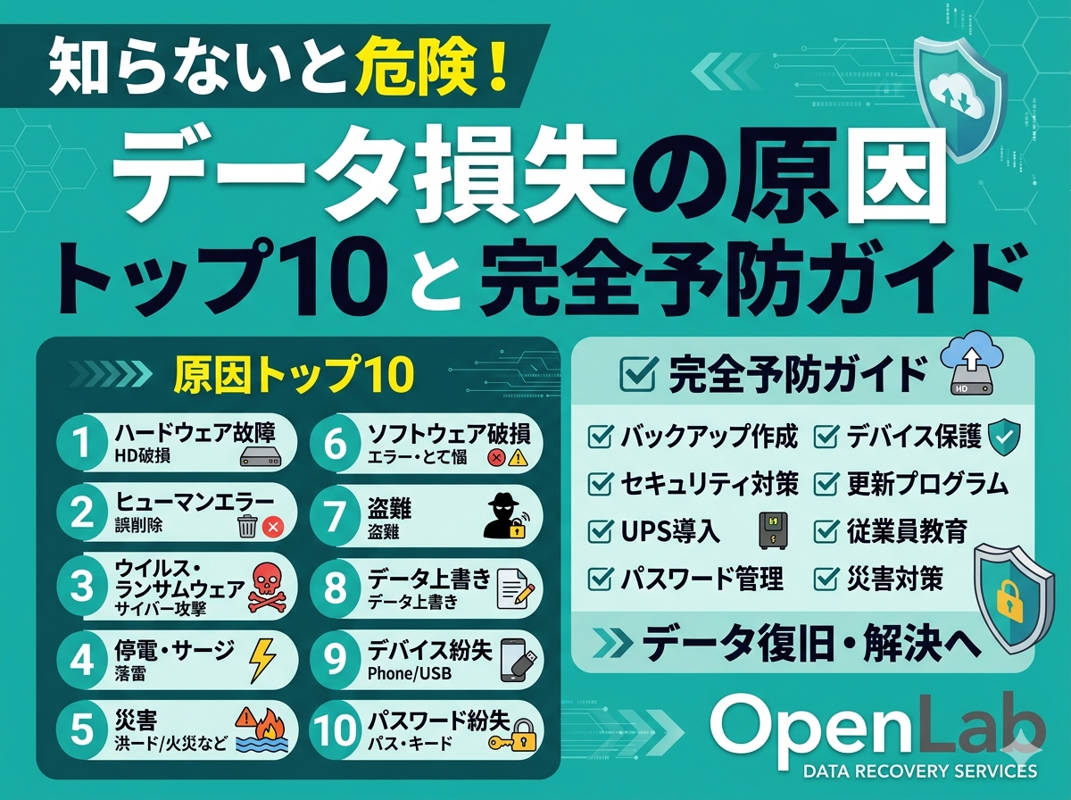 知らないと危険！データ損失の原因トップ10と完全予防ガイド