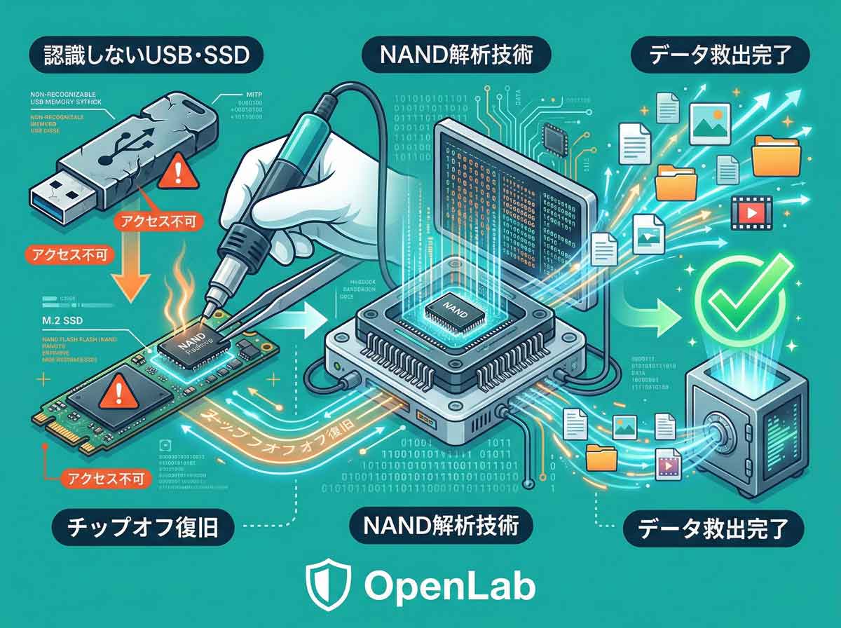 認識しないUSBやSSDを救う最終奥義「チップオフ復旧」とNAND解析技術